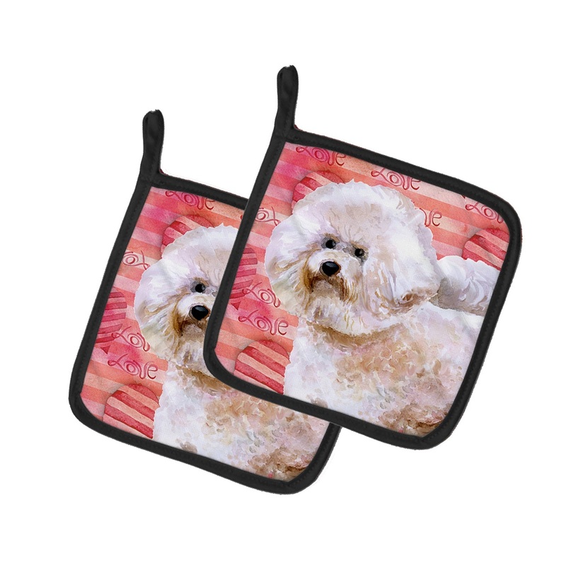 Bichon Frise #2 Love Pot Holders - Set of 2 - Heat-Resistant Kitchen Essentials BB9792PTHD
