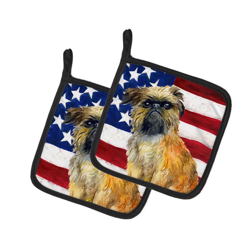 Brussels Griffon Patriotic Pot Holders - Set of 2 - Heat-Resistant Kitchen Essentials BB9687PTHD