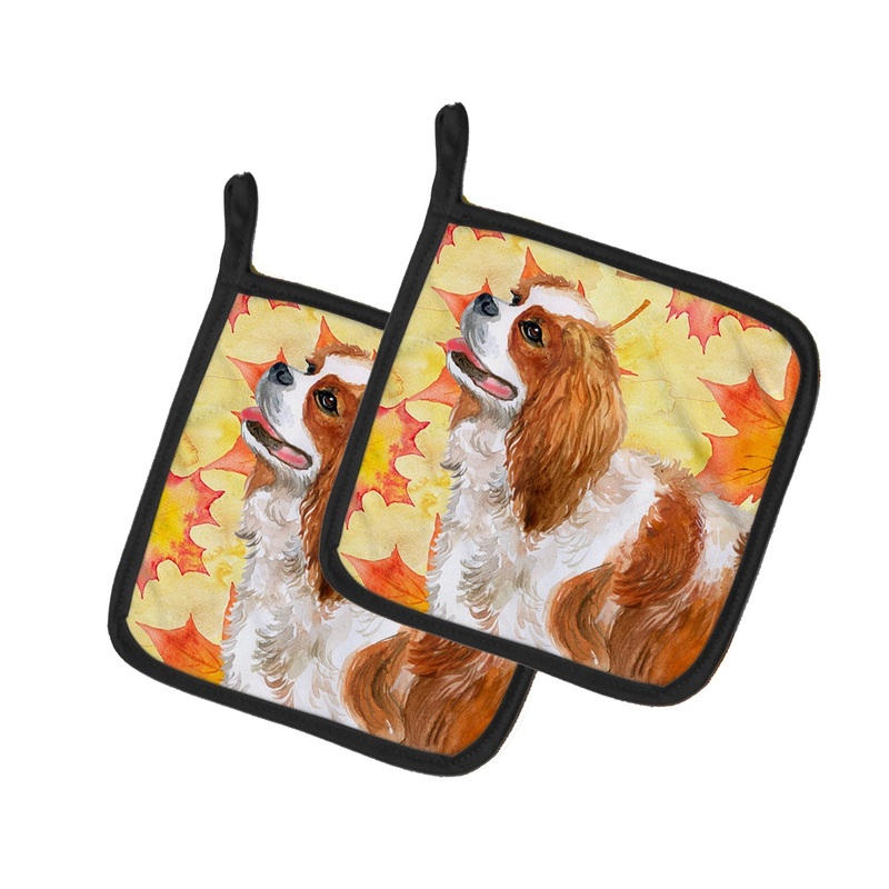 Cavalier Spaniel Fall Pot Holders - Set of 2 - Heat-Resistant Kitchen Essentials BB9924PTHD