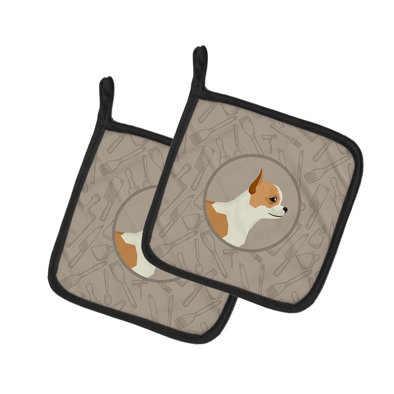 Chihuahua In the Kitchen Pot Holders - Set of 2 - Heat-Resistant Kitchen Essentials CK2177PTHD