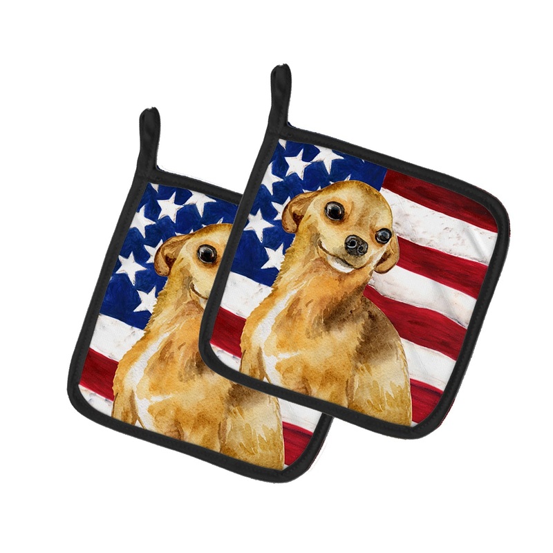 Chihuahua Patriotic Pot Holders - Set of 2 - Heat-Resistant Kitchen Essentials BB9658PTHD
