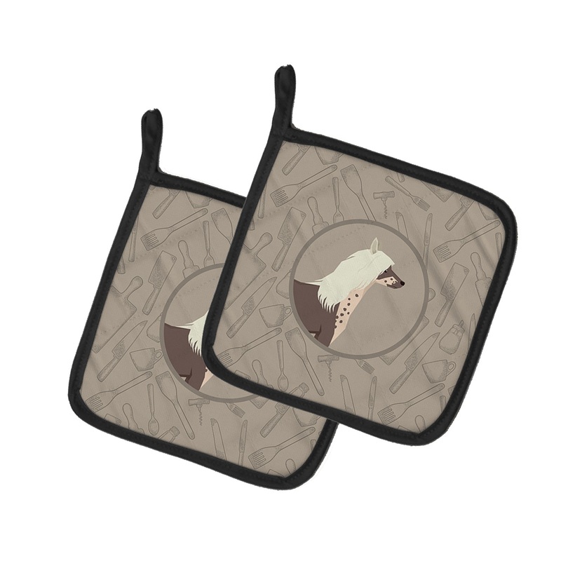 Chinese Crested In the Kitchen Pot Holders - Set of 2 - Heat-Resistant Kitchen Essentials CK2178PTHD
