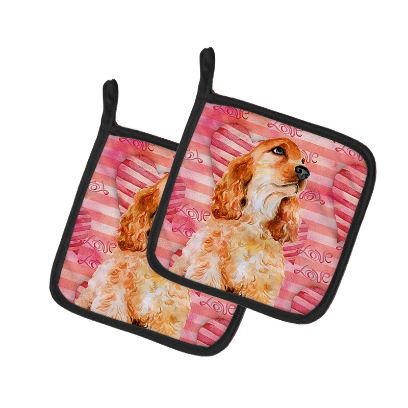 Cocker Spaniel Love Pot Holders - Set of 2 - Heat-Resistant Kitchen Essentials BB9793PTHD