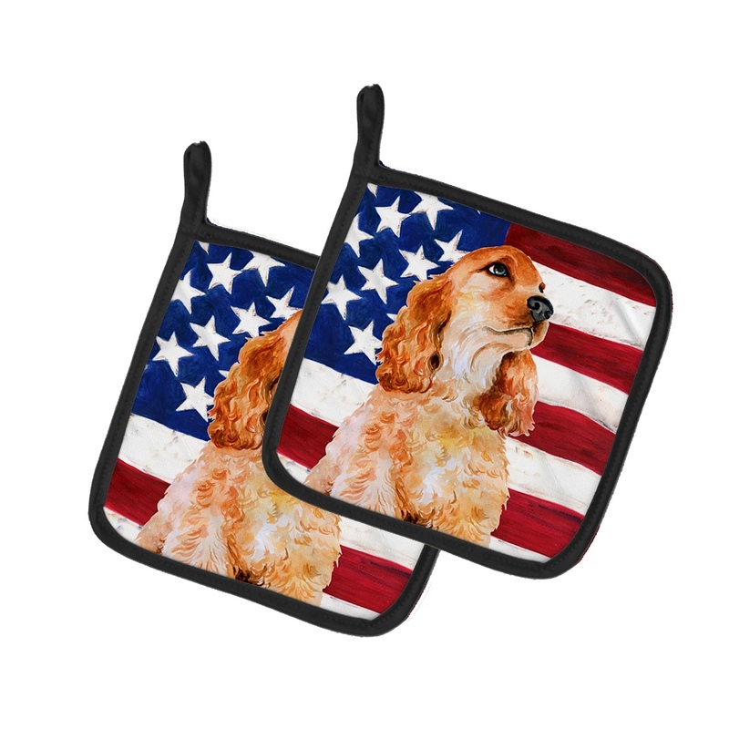 Cocker Spaniel Patriotic Pot Holders - Set of 2 - Heat-Resistant Kitchen Essentials BB9706PTHD