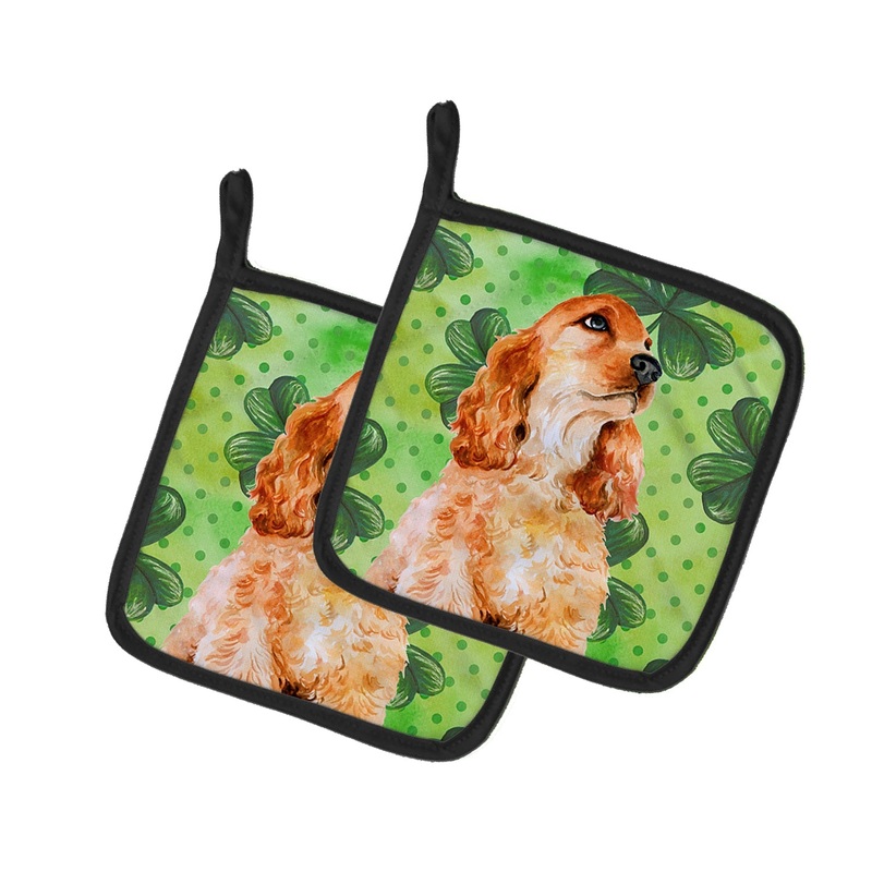 Cocker Spaniel St Patrick's Pot Holders - Set of 2 - Heat-Resistant Kitchen Essentials BB9880PTHD
