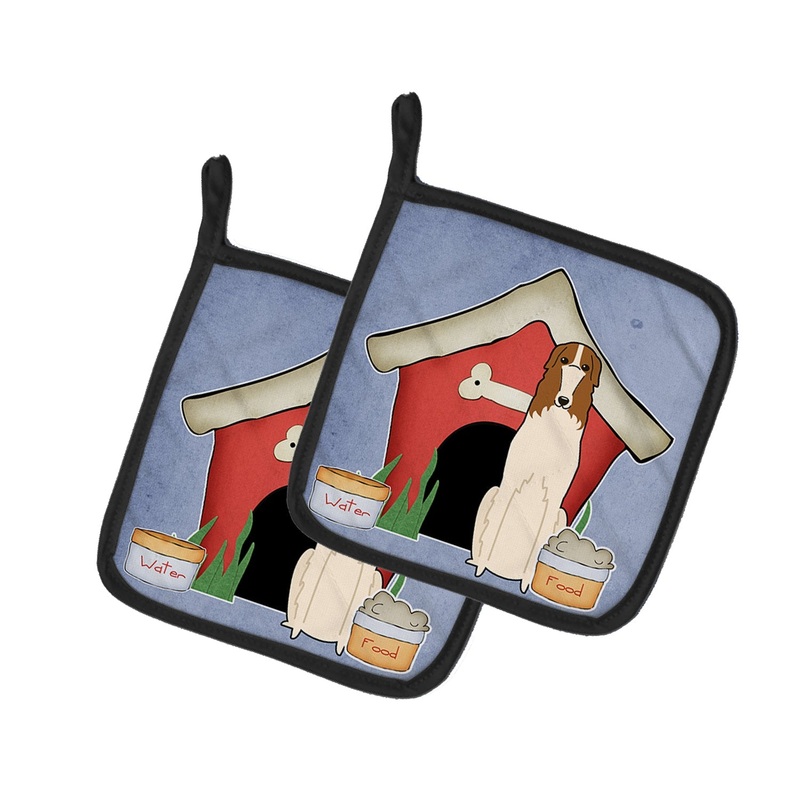 Dog House Collection Borzoi Pot Holders - Set of 2 - Heat-Resistant Kitchen Essentials BB2777PTHD