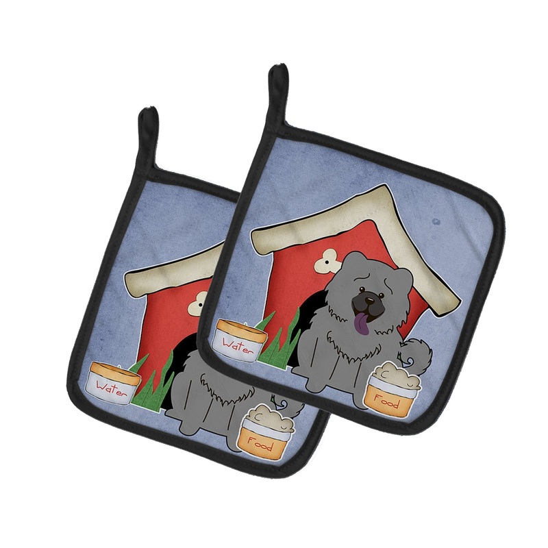 Dog House Collection Chow Chow Blue Pot Holders - Set of 2 - Heat-Resistant Kitchen Essentials BB2893PTHD