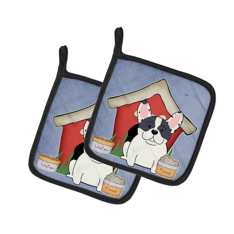 Dog House Collection French Bulldog Piebald Pot Holders - Set of 2 - Heat-Resistant Kitchen Essentials BB2765PTHD