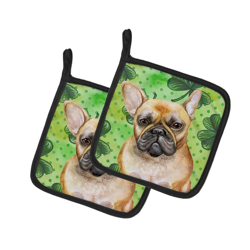 French Bulldog St Patrick's Pot Holders - Set of 2 - Heat-Resistant Kitchen Essentials BB9862PTHD
