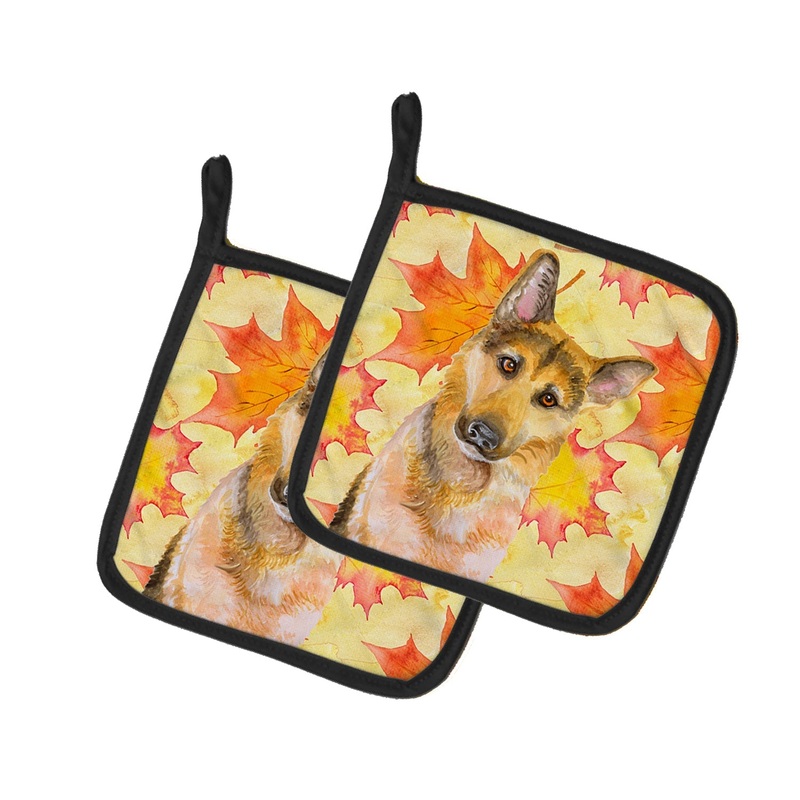 German Shepherd #2 Fall Pot Holders - Set of 2 - Heat-Resistant Kitchen Essentials BB9972PTHD