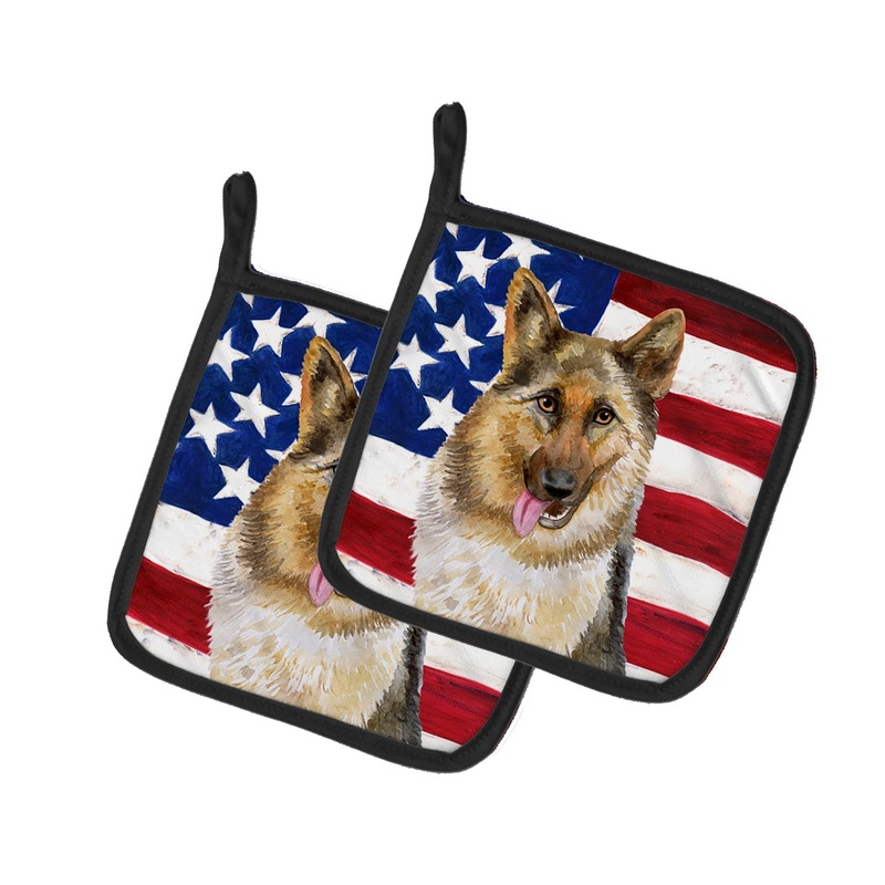 German Shepherd Patriotic Pot Holders - Set of 2 - Heat-Resistant Kitchen Essentials BB9654PTHD
