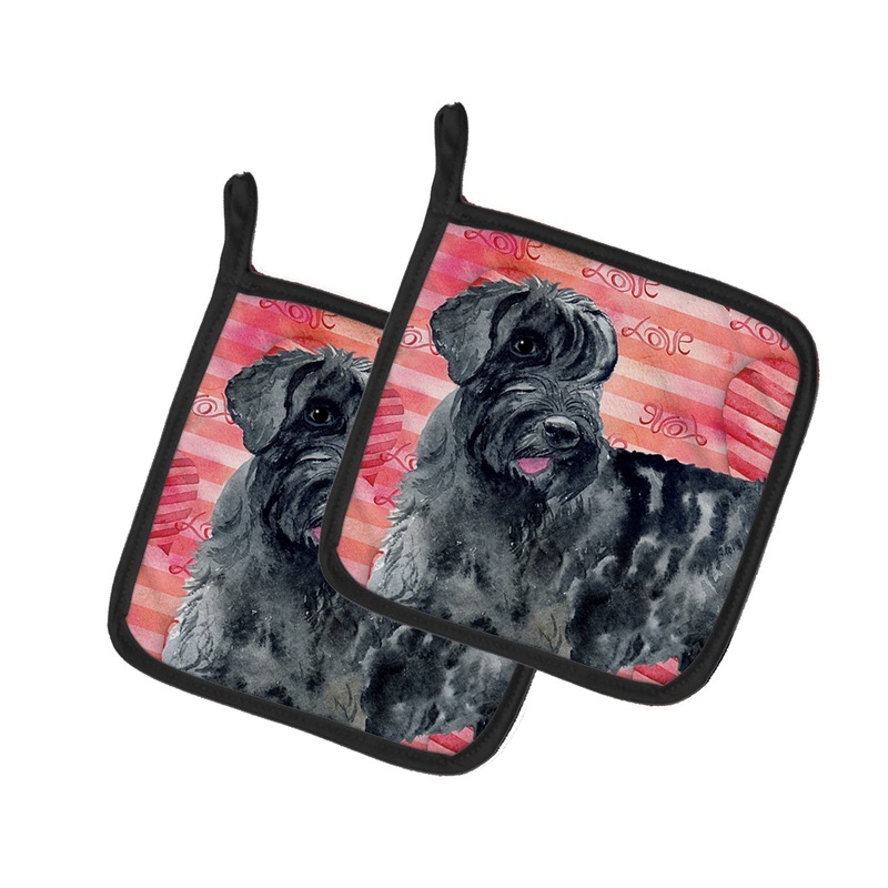 Giant Schnauzer Love Pot Holders - Set of 2 - Heat-Resistant Kitchen Essentials BB9747PTHD