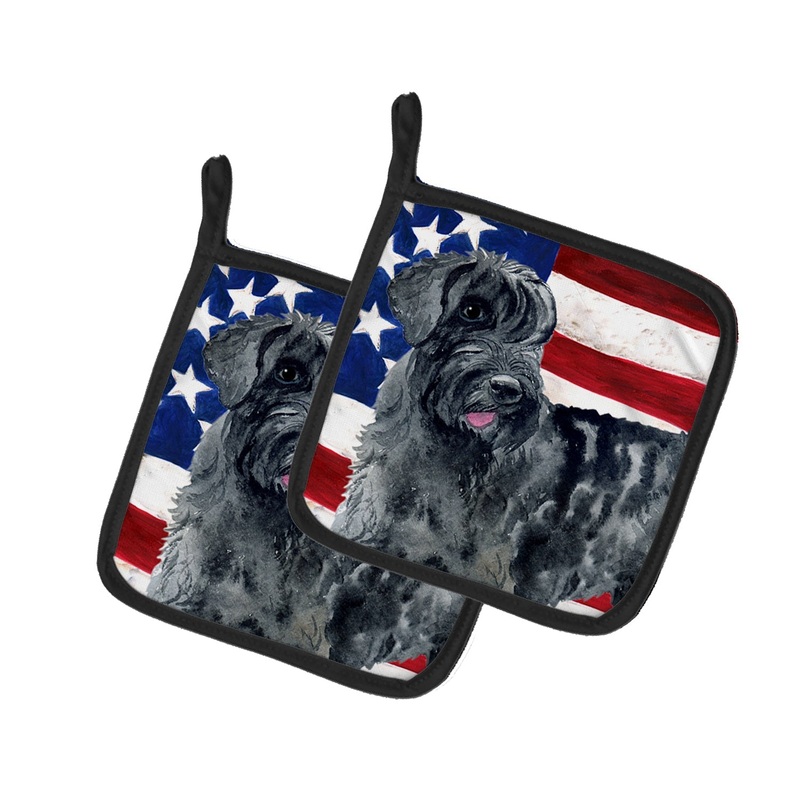 Giant Schnauzer Patriotic Pot Holders - Set of 2 - Heat-Resistant Kitchen Essentials BB9660PTHD