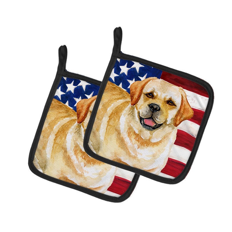Golden Retriever Patriotic Pot Holders - Set of 2 - Heat-Resistant Kitchen Essentials BB9664PTHD