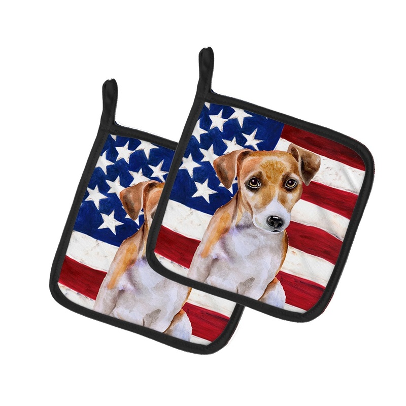 Jack Russell Terrier #2 Patriotic Pot Holders - Set of 2 - Heat-Resistant Kitchen Essentials BB9713PTHD