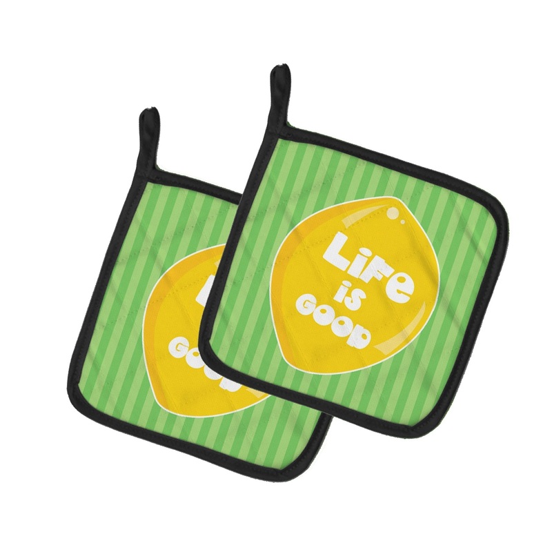 Lemon Life is Good Pot Holders - Set of 2 - Heat-Resistant Kitchen Essentials BB7108PTHD