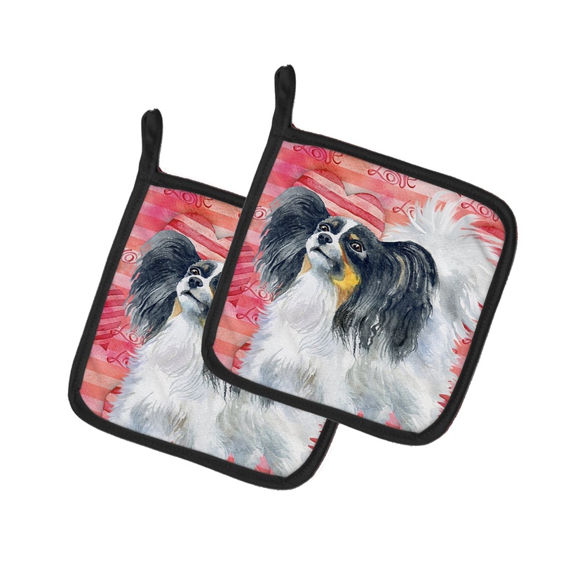 Papillon Love Pot Holders - Set of 2 - Heat-Resistant Kitchen Essentials BB9744PTHD