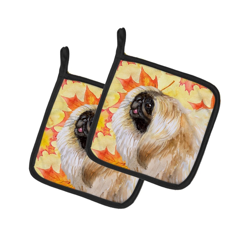 Pekingese Fall Pot Holders - Set of 2 - Heat-Resistant Kitchen Essentials BB9942PTHD