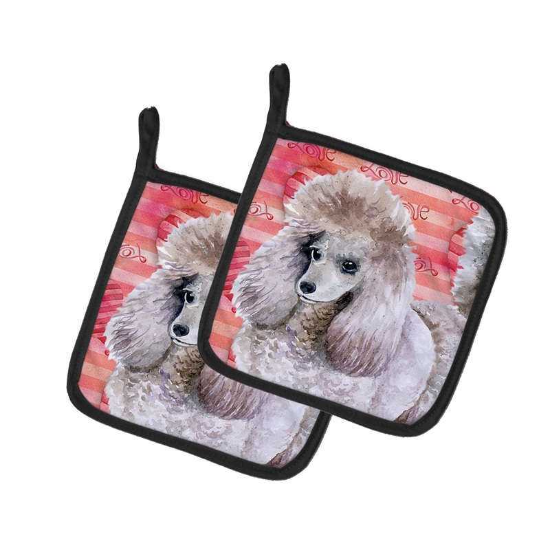 Poodle Love Pot Holders - Set of 2 - Heat-Resistant Kitchen Essentials BB9752PTHD