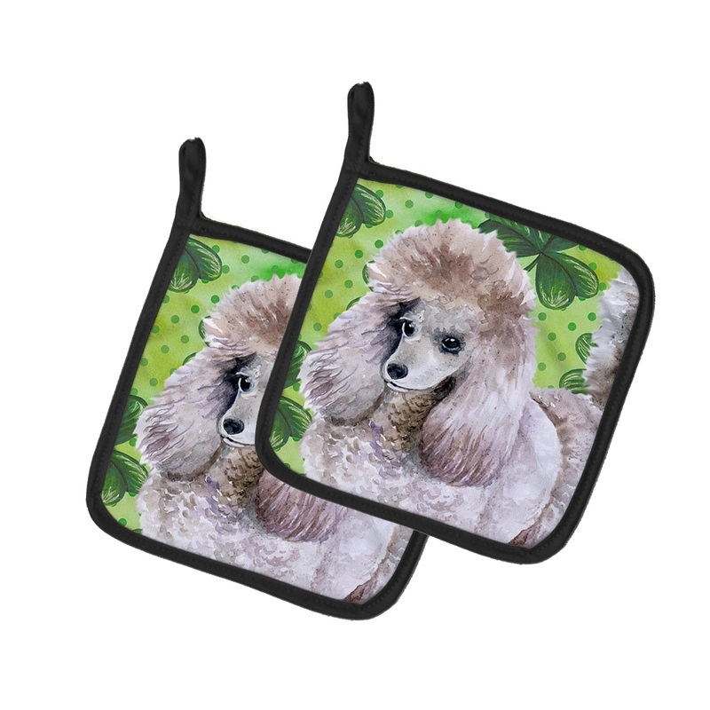 Poodle St Patrick's Pot Holders - Set of 2 - Heat-Resistant Kitchen Essentials BB9839PTHD