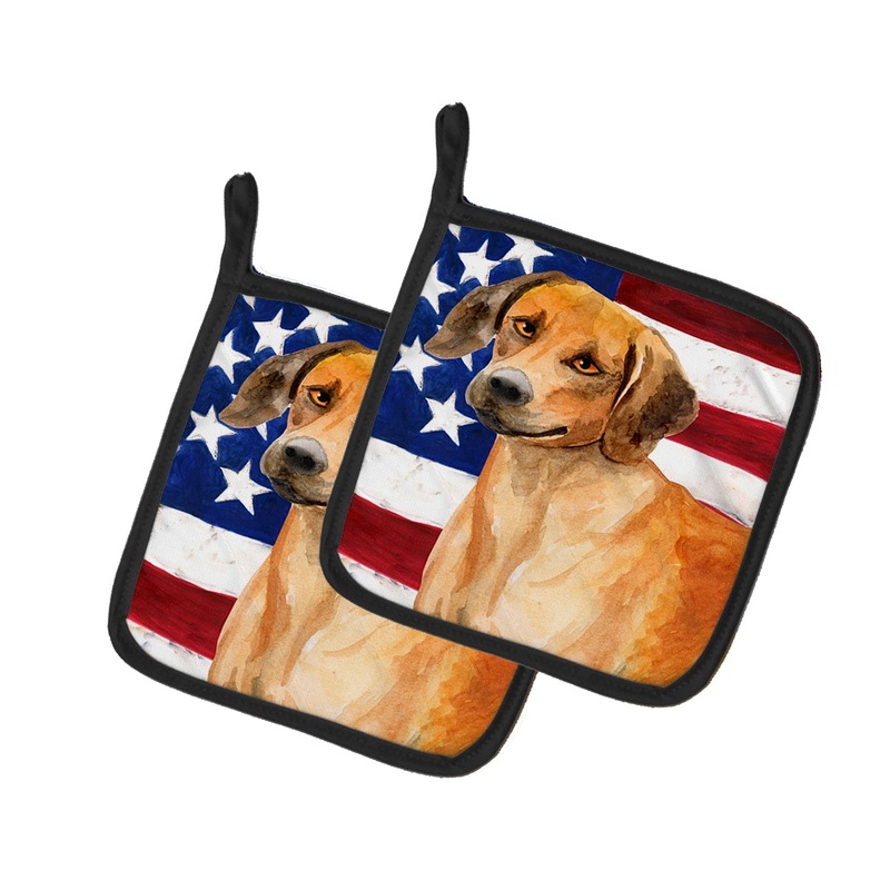 Rhodesian Ridgeback Patriotic Pot Holders - Set of 2 - Heat-Resistant Kitchen Essentials BB9676PTHD