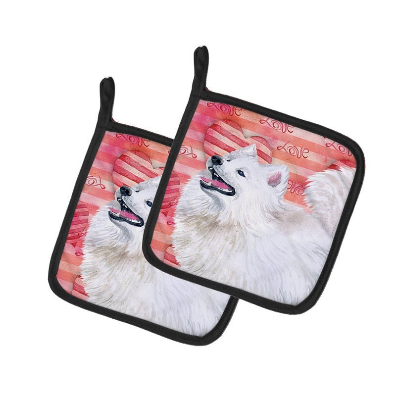 Samoyed Love Pot Holders - Set of 2 - Heat-Resistant Kitchen Essentials BB9778PTHD