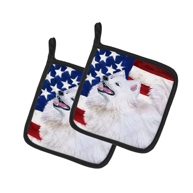 Samoyed Patriotic Pot Holders - Set of 2 - Heat-Resistant Kitchen Essentials BB9691PTHD