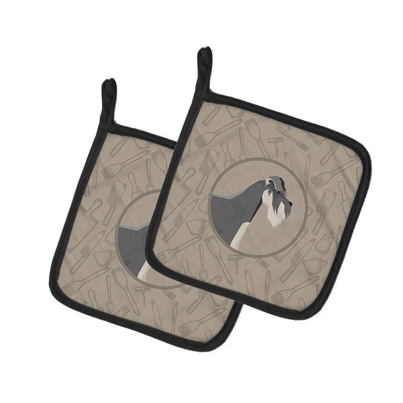 Schnauzer In the Kitchen Pot Holders - Set of 2 - Heat-Resistant Kitchen Essentials CK2206PTHD