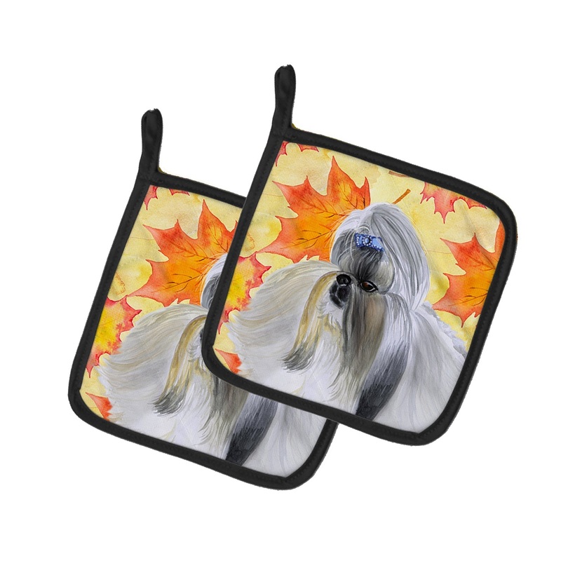 Shih Tzu Fall Pot Holders - Set of 2 - Heat-Resistant Kitchen Essentials BB9927PTHD