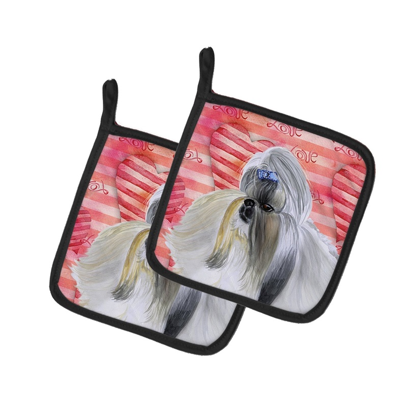 Shih Tzu Love Pot Holders - Set of 2 - Heat-Resistant Kitchen Essentials BB9753PTHD