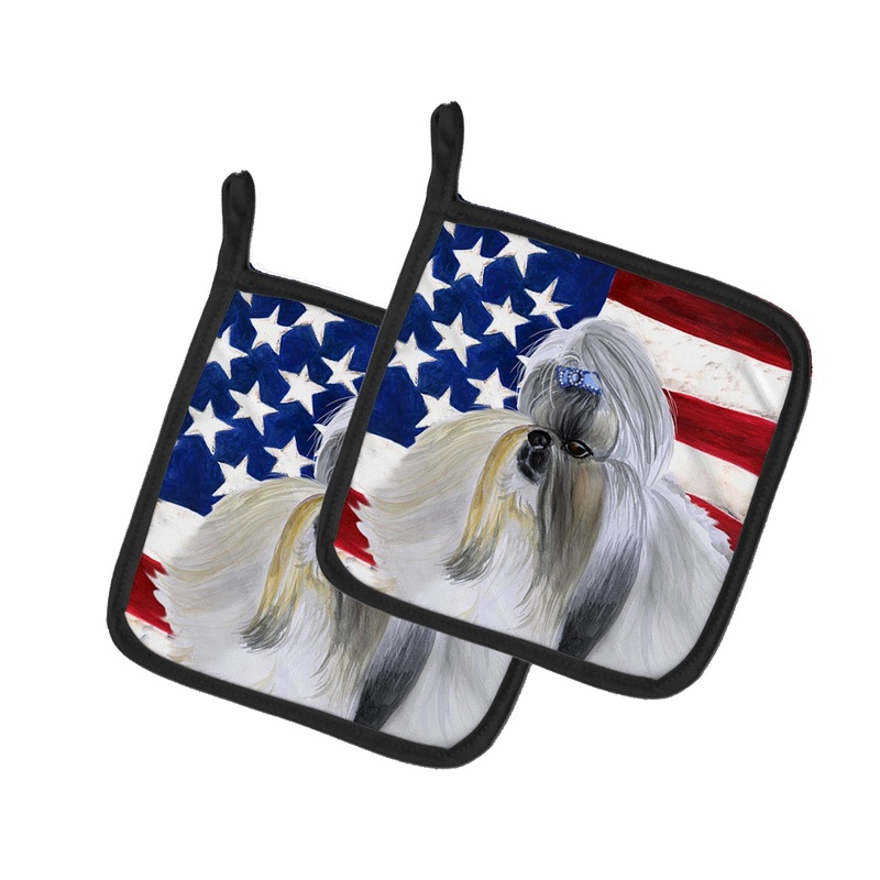 Shih Tzu Patriotic Pot Holders - Set of 2 - Heat-Resistant Kitchen Essentials BB9666PTHD