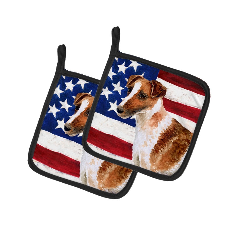 Smooth Fox Terrier Patriotic Pot Holders - Set of 2 - Heat-Resistant Kitchen Essentials BB9647PTHD