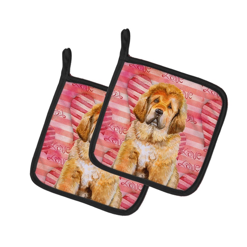 Tibetan Mastiff Love Pot Holders - Set of 2 - Heat-Resistant Kitchen Essentials BB9808PTHD