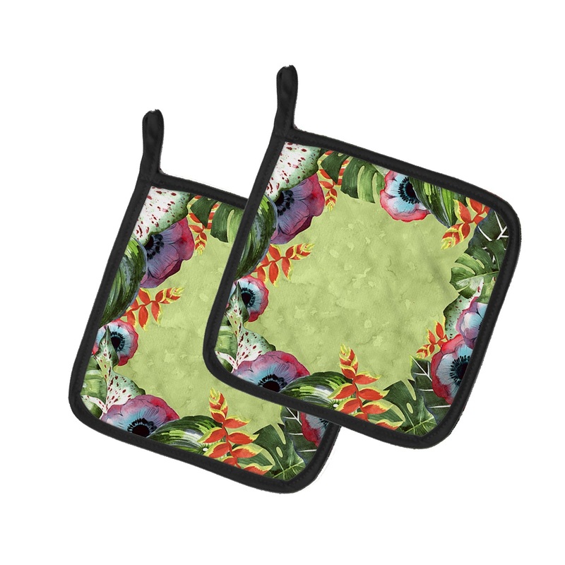 Tropical Pot Holders - Set of 2 - Heat-Resistant Kitchen Essentials CK1698PTHD