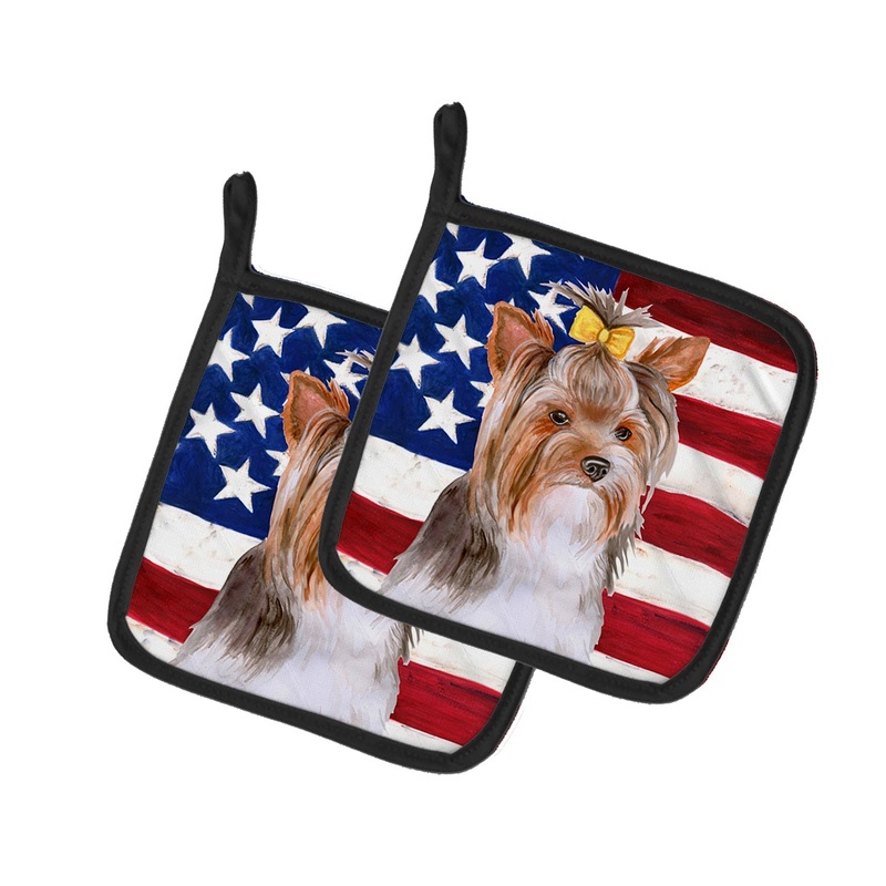 Yorkshire Terrier #2 Patriotic Pot Holders - Set of 2 - Heat-Resistant Kitchen Essentials BB9723PTHD
