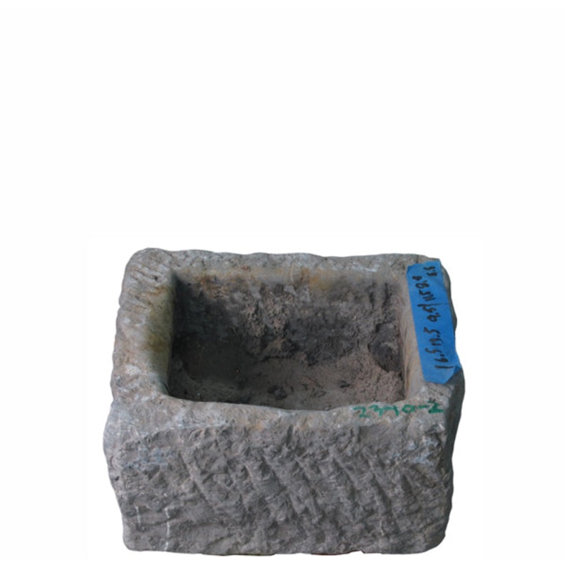 17" Inch Long Hand Chiseled Stone Trough 10-2