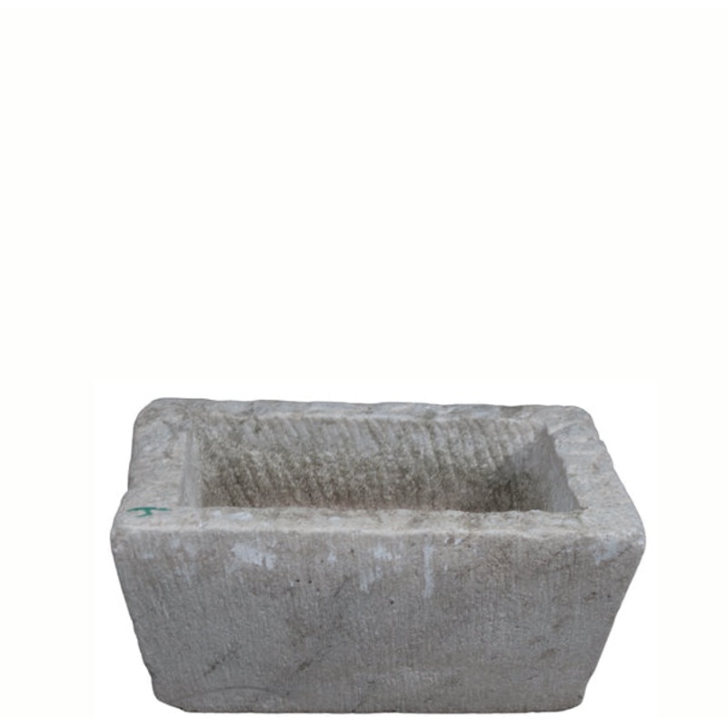 18" Inch Long Hand Chiseled Stone Trough 24-4