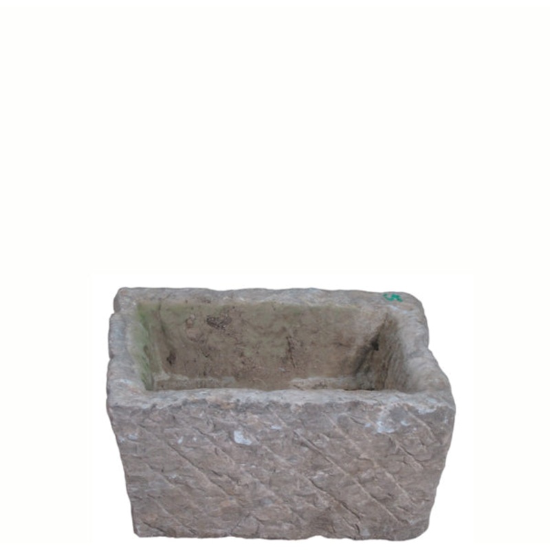 18" Inch Long Hand Chiseled Stone Trough 24-5