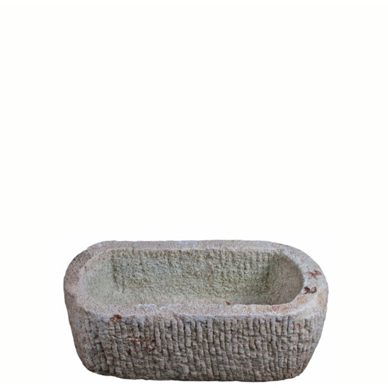 22" Inch Long Hand Chiseled Stone Trough 20