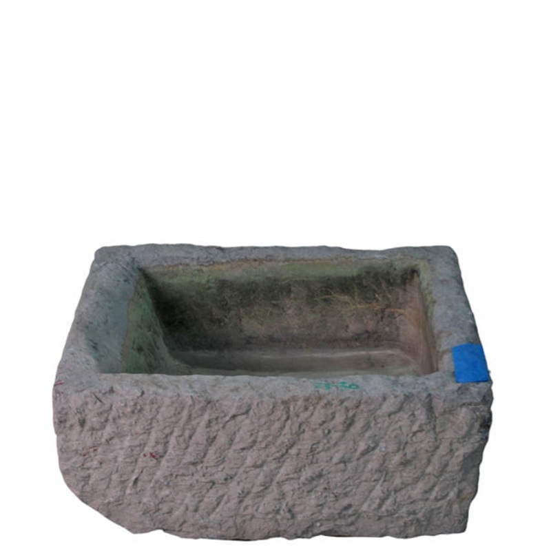 25" Inch Long Hand Chiseled Stone Trough 30