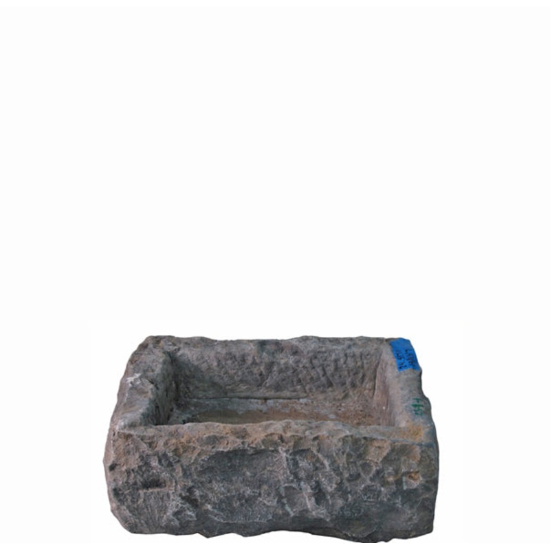 25" Inch Long Hand Chiseled Stone Trough 9-1