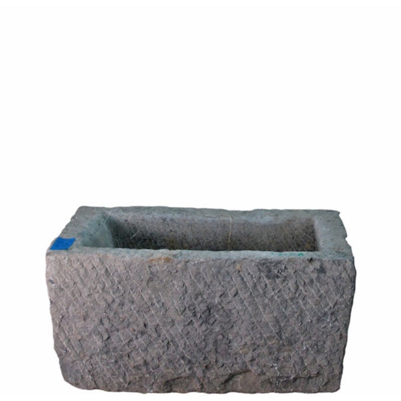 32" Inch Long Hand Chiseled Stone Trough 28