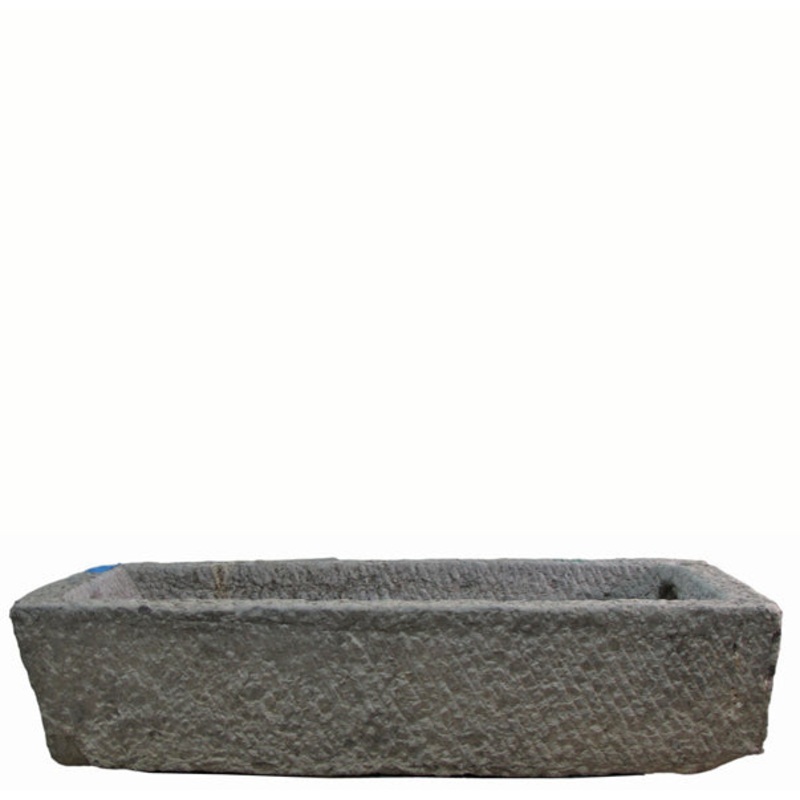 59" Inch Long Hand Chiseled Stone Trough 13