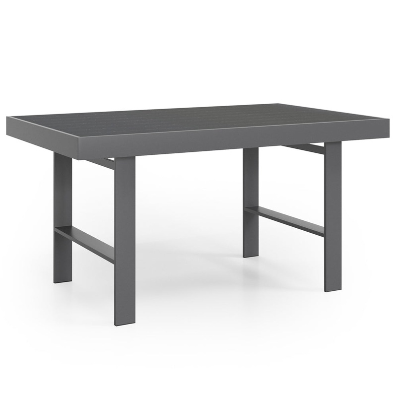 Aluminum Grey Tall High Patio Dining Table Outdoor Coffee Sofa Tables Rectangle