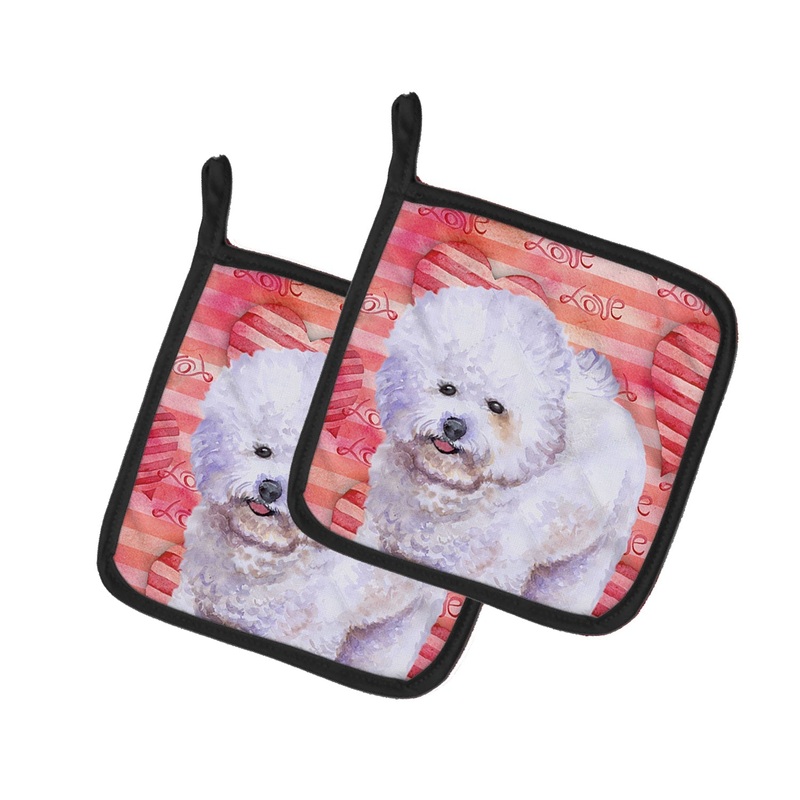 Bichon Frise Love Pot Holders - Set of 2 - Heat-Resistant Kitchen Essentials BB9735PTHD