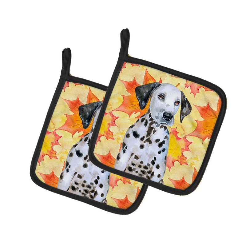 Dalmatian Puppy Fall Pot Holders - Set of 2 - Heat-Resistant Kitchen Essentials BB9969PTHD