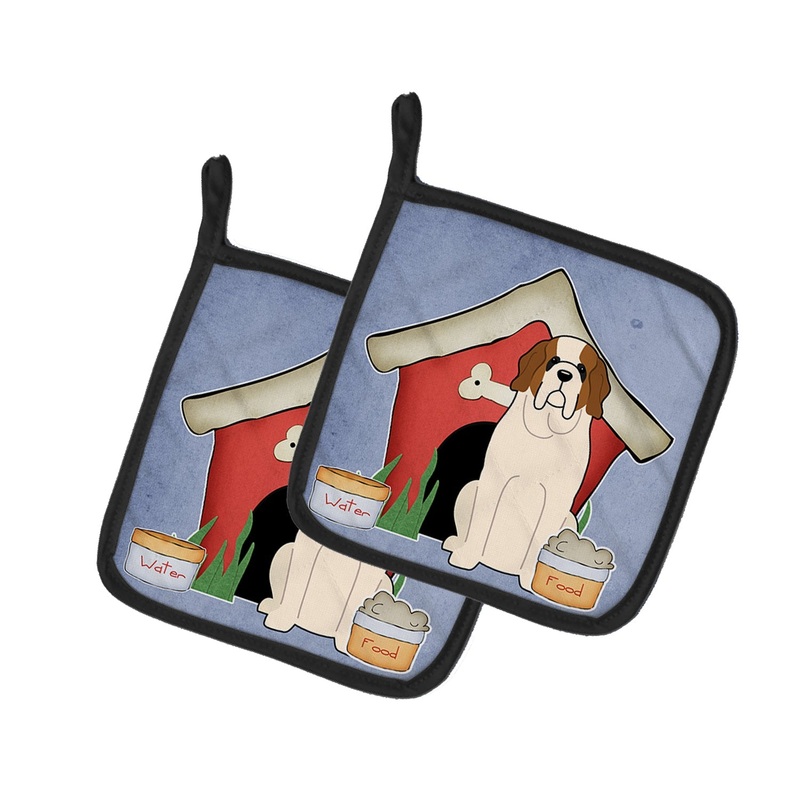 Dog House Collection Saint Bernard Pot Holders - Set of 2 - Heat-Resistant Kitchen Essentials BB2789PTHD