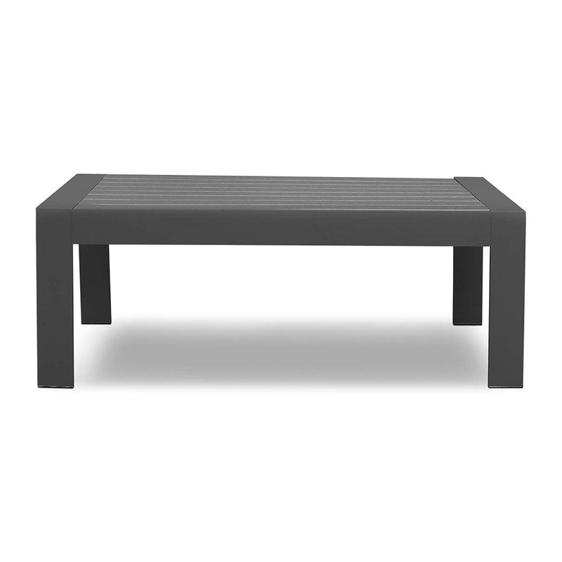 Rectangle Small Aluminum Grey End Coffee Table Furniture For Patio Garden Outdoor