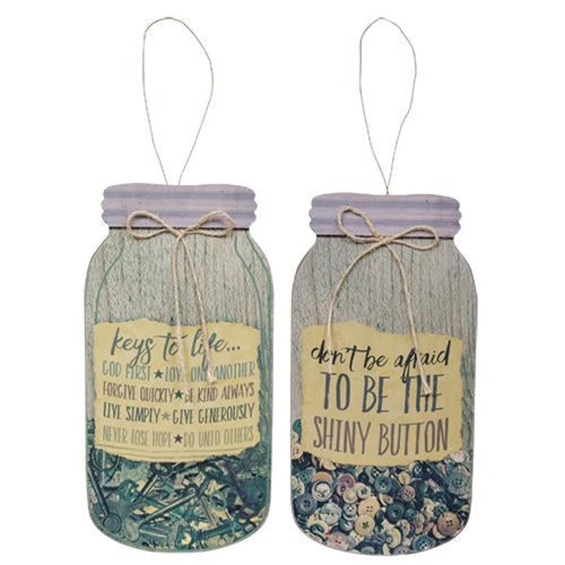 *Button/Key Mason Jar 2 Asstd.