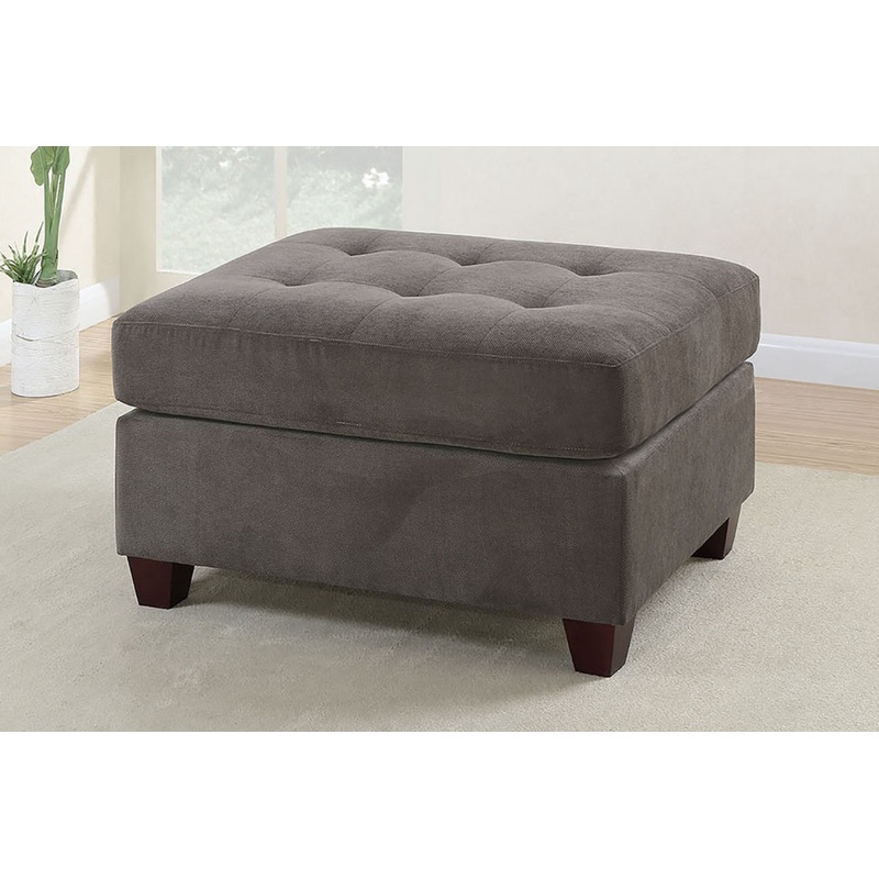 Cocktail Ottoman Waffle Suede Fabric Charcoal Color W Tufted Seats Ottomans Hardwoods